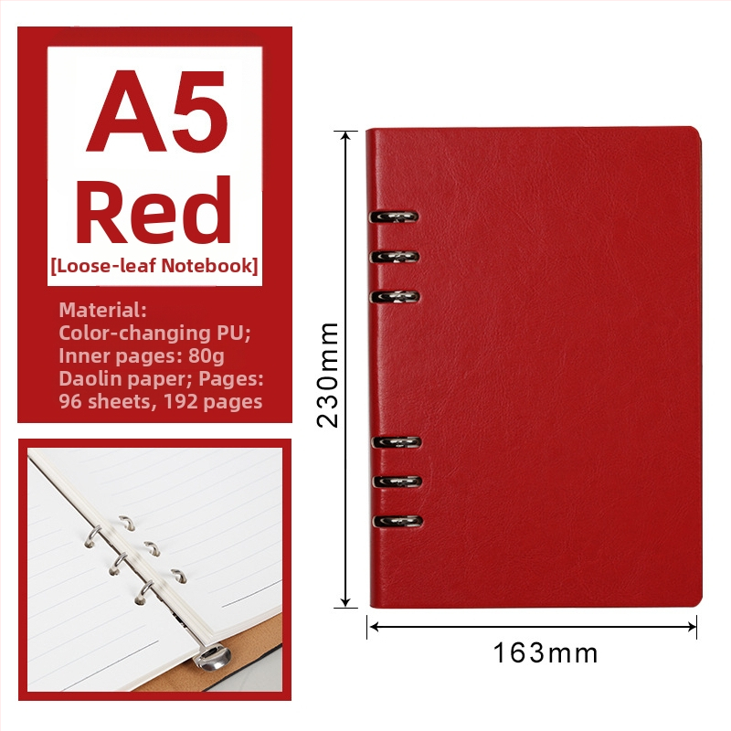 Luksuzni poslovni bilježnik s prilagodljivim logotipom, 100 stranica, jezgro s 6/9 rupa, stranice Forest papira