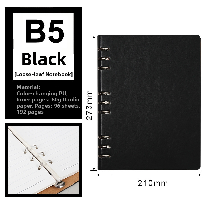 Luksuzni poslovni bilježnik s prilagodljivim logotipom, 100 stranica, jezgro s 6/9 rupa, stranice Forest papira