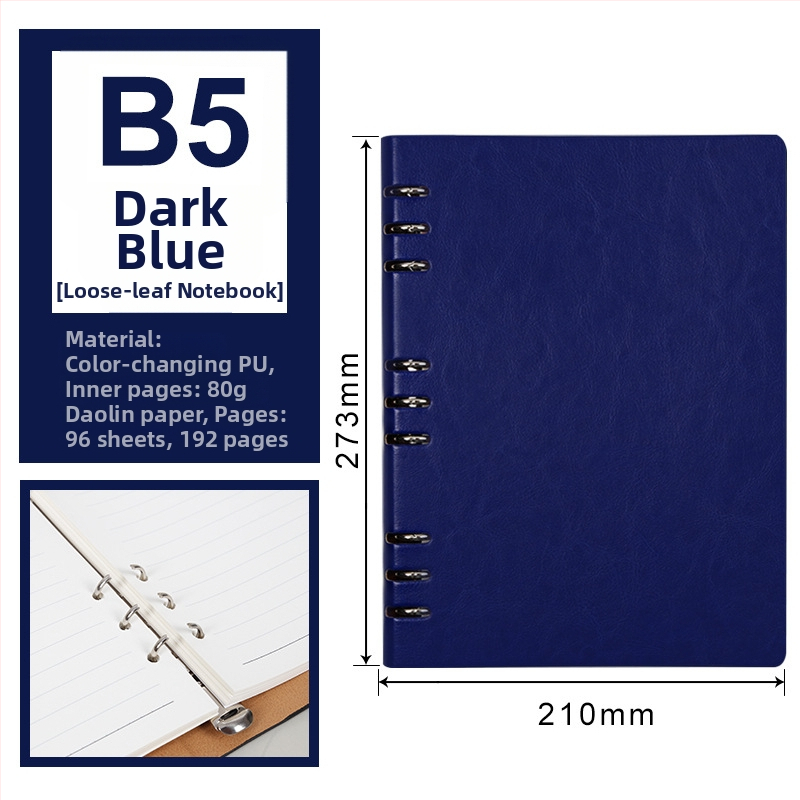 Luksuzni poslovni bilježnik s prilagodljivim logotipom, 100 stranica, jezgro s 6/9 rupa, stranice Forest papira