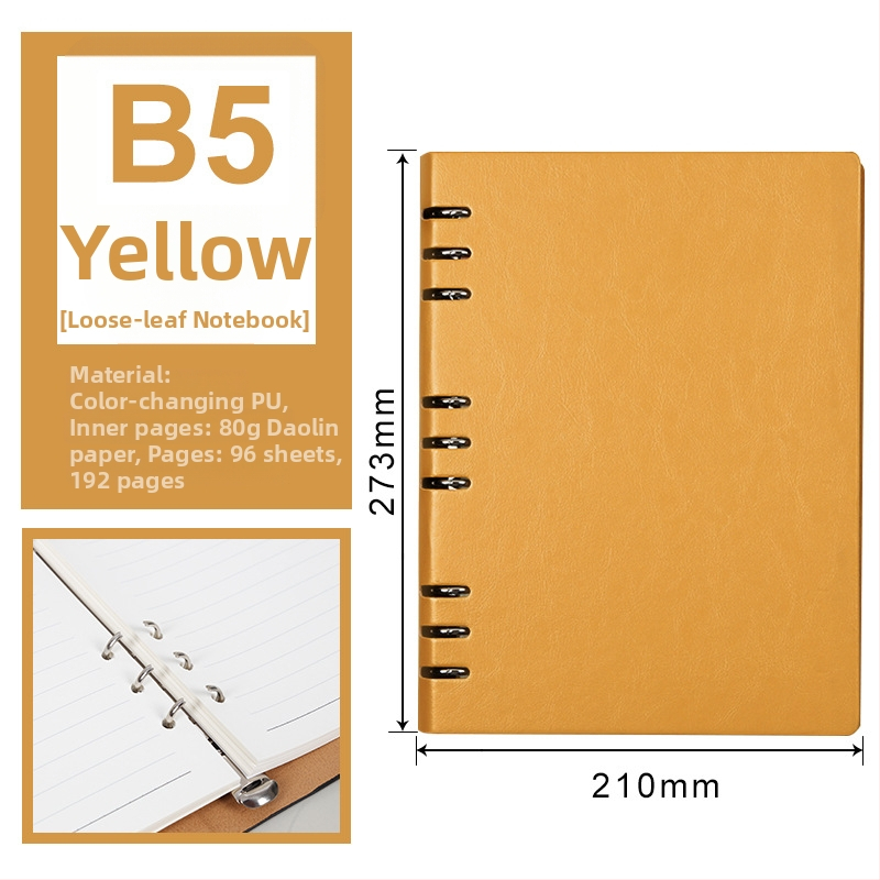 Luksuzni poslovni bilježnik s prilagodljivim logotipom, 100 stranica, jezgro s 6/9 rupa, stranice Forest papira