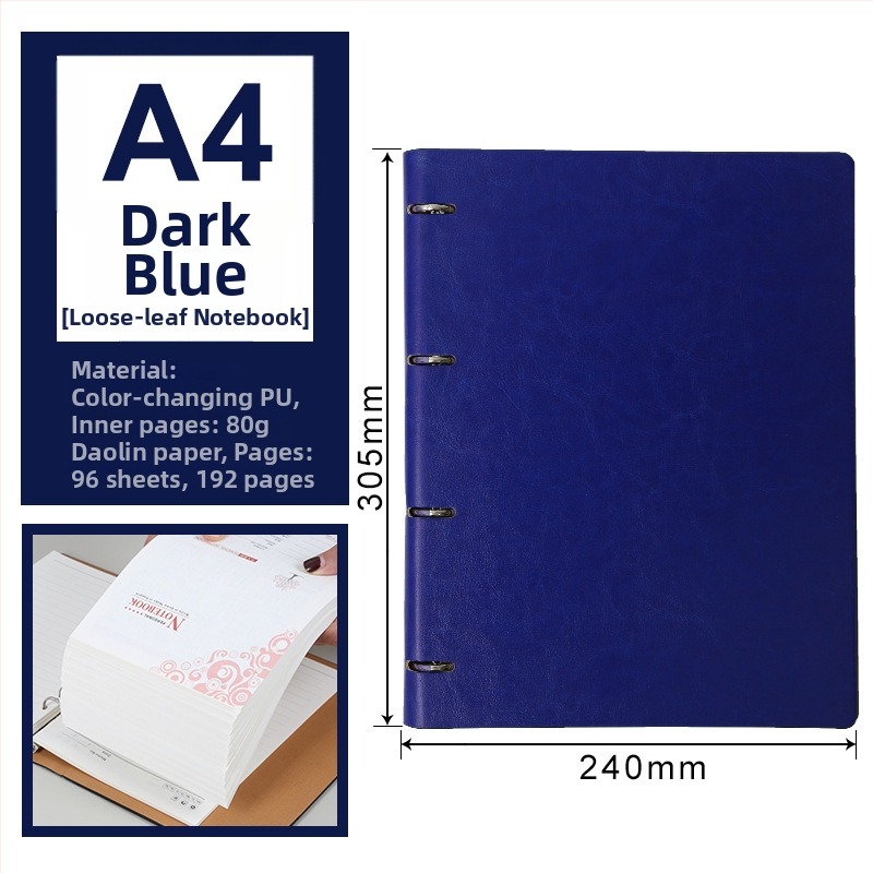 Luksuzni poslovni bilježnik s prilagodljivim logotipom, 100 stranica, jezgro s 6/9 rupa, stranice Forest papira