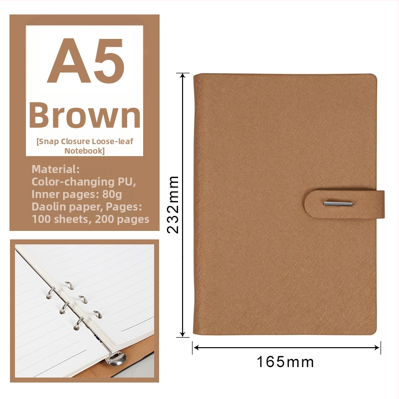 Luksuzni poslovni bilježnik s prilagodljivim logotipom, 100 stranica, jezgro s 6/9 rupa, stranice Forest papira