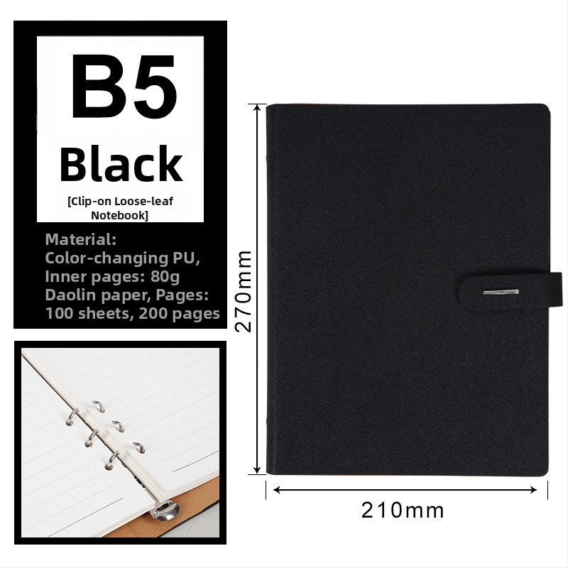 Luksuzni poslovni bilježnik s prilagodljivim logotipom, 100 stranica, jezgro s 6/9 rupa, stranice Forest papira