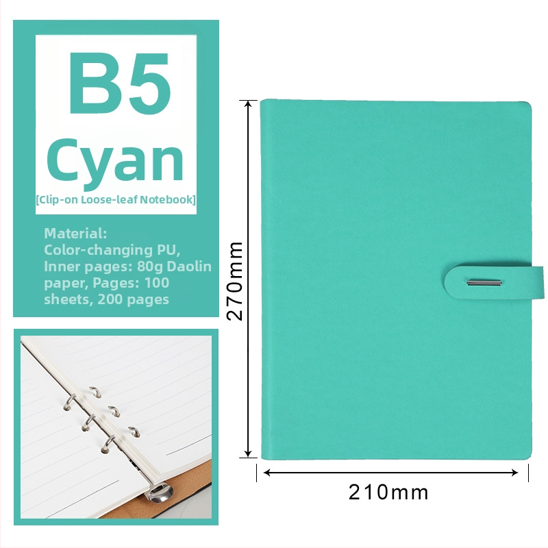 Luksuzni poslovni bilježnik s prilagodljivim logotipom, 100 stranica, jezgro s 6/9 rupa, stranice Forest papira