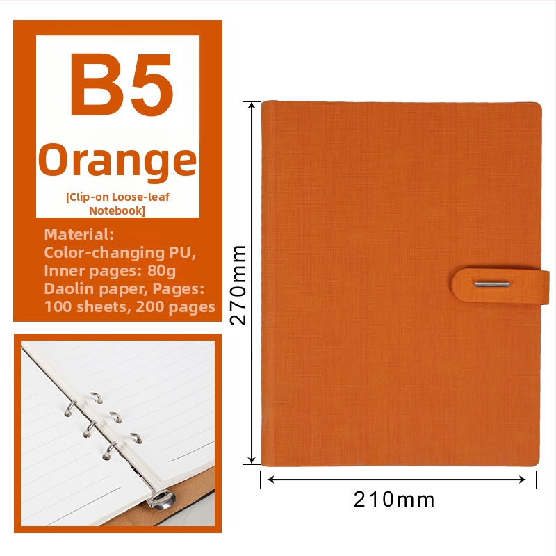 Luksuzni poslovni bilježnik s prilagodljivim logotipom, 100 stranica, jezgro s 6/9 rupa, stranice Forest papira