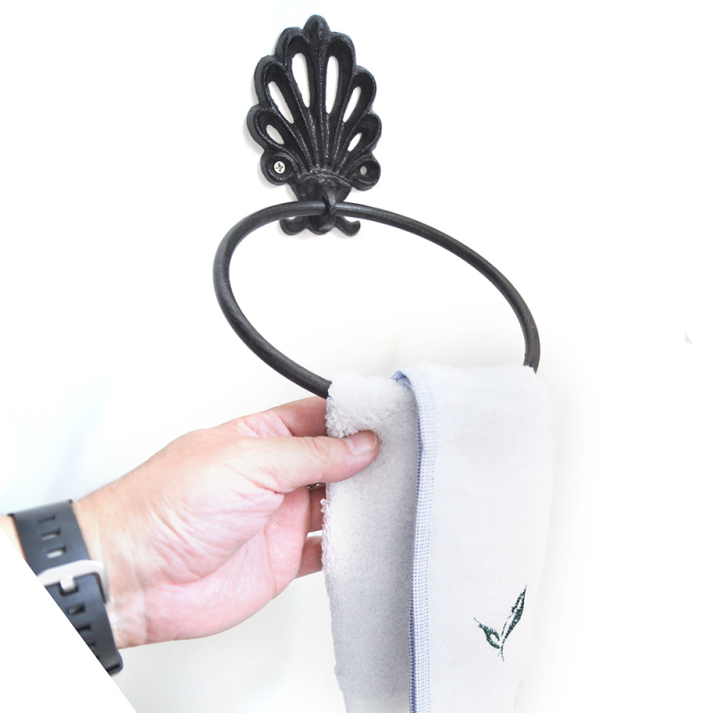Lijevani željezni držač za ručnike s premazom, nosivost 5 kg, 1 razina