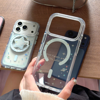 Θήκη κινητού με σκληρό περίβλημα και βάση μαγνητικής πρόσφυσης 2-σε-1 για τις σειρές iPhone 14–17 Pro/Max, ανθεκτική στη φθορά και στην πτώση