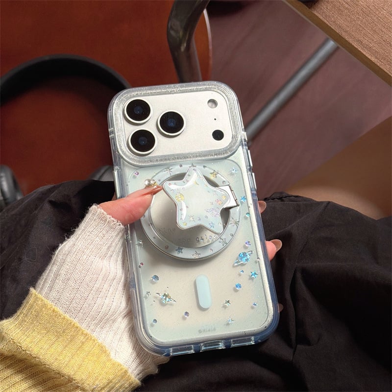 Θήκη κινητού με σκληρό περίβλημα και βάση μαγνητικής πρόσφυσης 2-σε-1 για τις σειρές iPhone 14–17 Pro/Max, ανθεκτική στη φθορά και στην πτώση