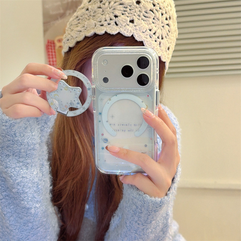 Θήκη κινητού με σκληρό περίβλημα και βάση μαγνητικής πρόσφυσης 2-σε-1 για τις σειρές iPhone 14–17 Pro/Max, ανθεκτική στη φθορά και στην πτώση