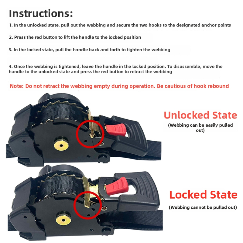 Pás na zabezpečenie batožiny na motocykl s napínačom – polyester, nosnosť 500 kg, pevnosť v ťahu 1000 kg, bezpečnostný faktor 2:1