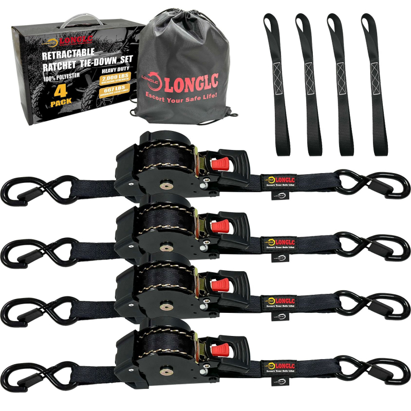 Bandă de fixare pentru bagaje pe motocicletă cu tensionator – poliester, încărcare nominală 500 kg, rezistență la rupere 1000 kg, factor de siguranță 2:1