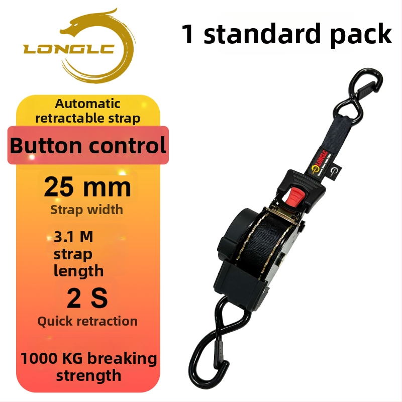 Pás na zabezpečenie batožiny na motocykl s napínačom – polyester, nosnosť 500 kg, pevnosť v ťahu 1000 kg, bezpečnostný faktor 2:1