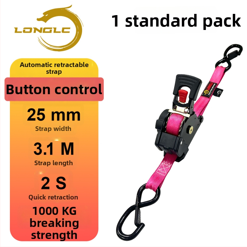 Pás na zabezpečenie batožiny na motocykl s napínačom – polyester, nosnosť 500 kg, pevnosť v ťahu 1000 kg, bezpečnostný faktor 2:1