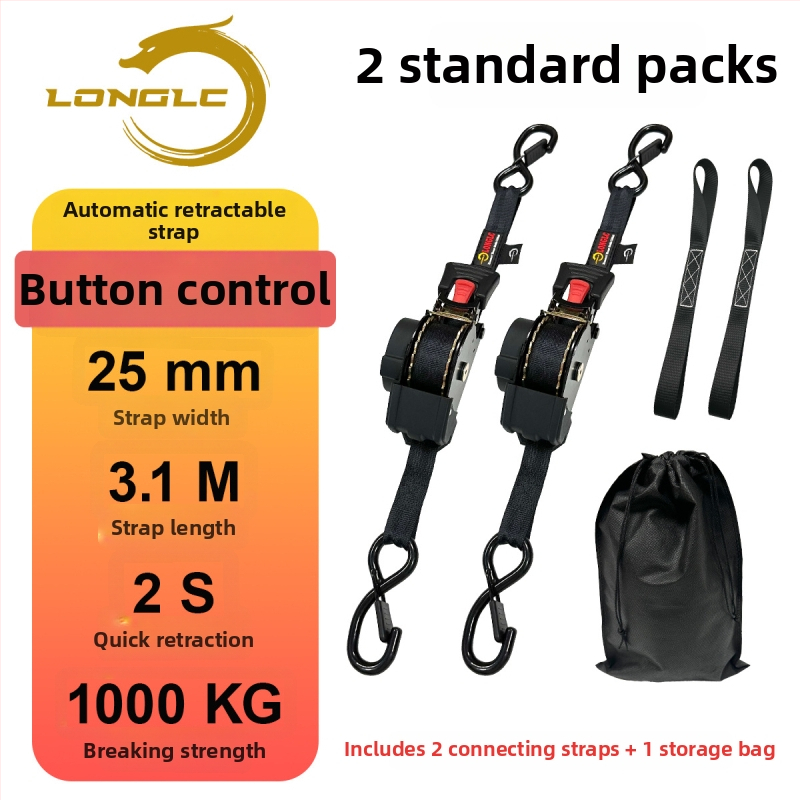 Pás na zabezpečenie batožiny na motocykl s napínačom – polyester, nosnosť 500 kg, pevnosť v ťahu 1000 kg, bezpečnostný faktor 2:1