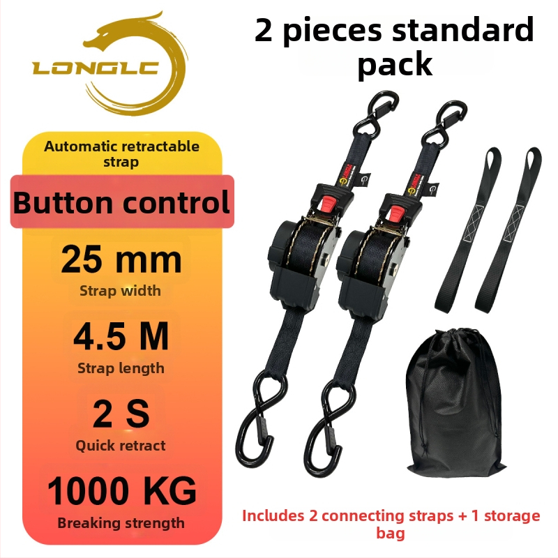 Pás na zabezpečenie batožiny na motocykl s napínačom – polyester, nosnosť 500 kg, pevnosť v ťahu 1000 kg, bezpečnostný faktor 2:1