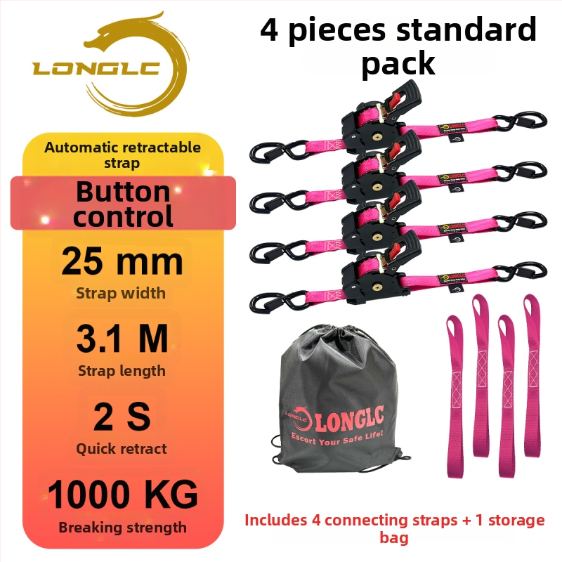 Pás na zabezpečenie batožiny na motocykl s napínačom – polyester, nosnosť 500 kg, pevnosť v ťahu 1000 kg, bezpečnostný faktor 2:1