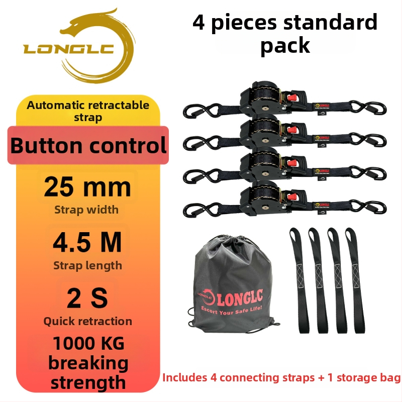 Pás na zabezpečenie batožiny na motocykl s napínačom – polyester, nosnosť 500 kg, pevnosť v ťahu 1000 kg, bezpečnostný faktor 2:1