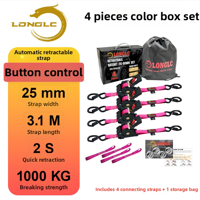 Pás na zabezpečenie batožiny na motocykl s napínačom – polyester, nosnosť 500 kg, pevnosť v ťahu 1000 kg, bezpečnostný faktor 2:1