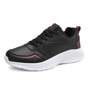 Ženske tenisice od sintetičke kože, podstava od umjetnog krzna, lagane i prozračne MD potplat, okrugli vrh, šnuralo zatvaranje