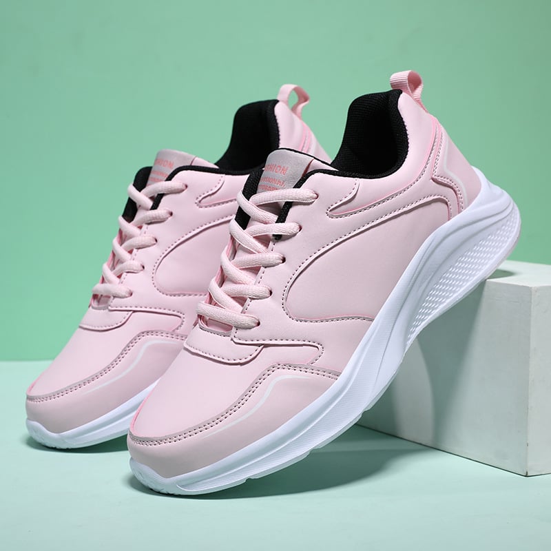 Ženske tenisice od sintetičke kože, podstava od umjetnog krzna, lagane i prozračne MD potplat, okrugli vrh, šnuralo zatvaranje