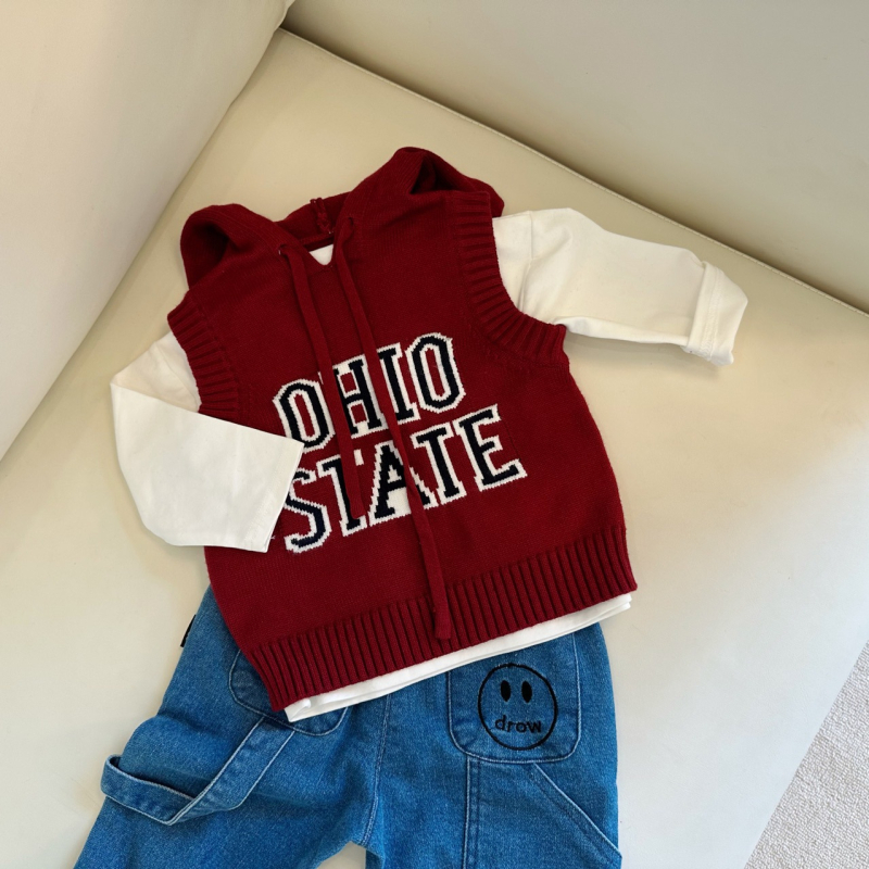 Παιδικό γιλέκο χωρίς μανίκια σε κορεατικό στυλ, 50% πολυεστέρας, κανονικό πάχος, κατάλληλο για 1–3 ετών