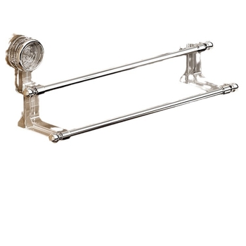 Usisni stalak za ručnike za kupaonicu, zidni, bez bušenja, s dvostrukom šipkom za pohranu
