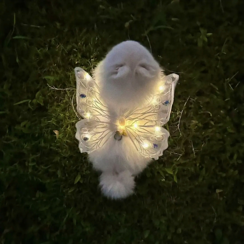 Remen za prsa kućnog ljubimca sa svjetlećim krilima leptira, poliester, pogodan za mačke, brend Pet Luminous Back Ornament