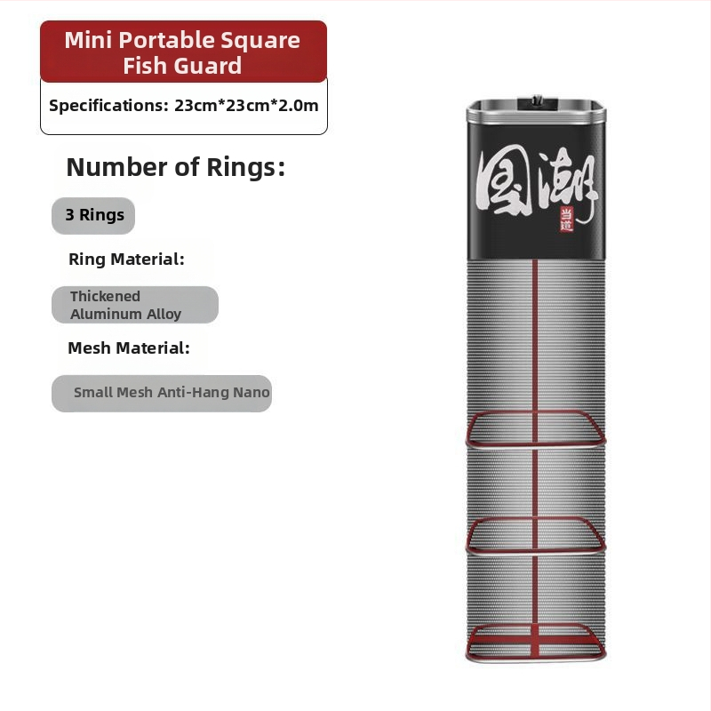 Риболовна защитна мрежеста чанта, нейлон, марка Bawon, квадратен отвор, бързосъхнеща, с малки отвори на мрежата