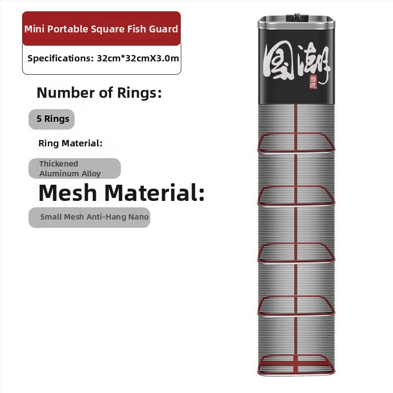 Риболовна защитна мрежеста чанта, нейлон, марка Bawon, квадратен отвор, бързосъхнеща, с малки отвори на мрежата