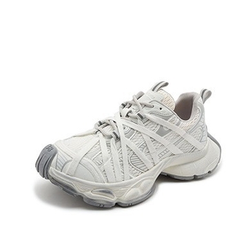 Ženske tenisice s mrežastom gornjem i platformom, prednje vezanje, okrugli vrh, niski profil