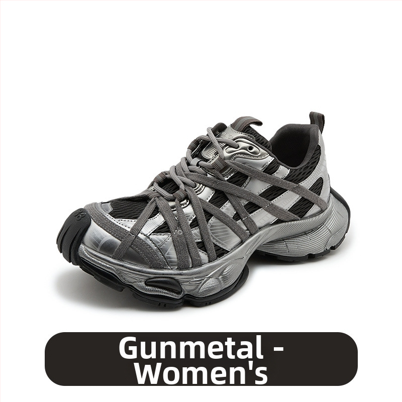 Ženske tenisice s mrežastom gornjem i platformom, prednje vezanje, okrugli vrh, niski profil