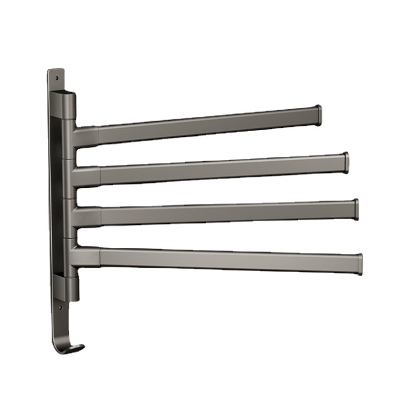 Space aluminijski rotirajući držač za ručnike, 4 razine, anodizirani premaz, nosivost 40 kg