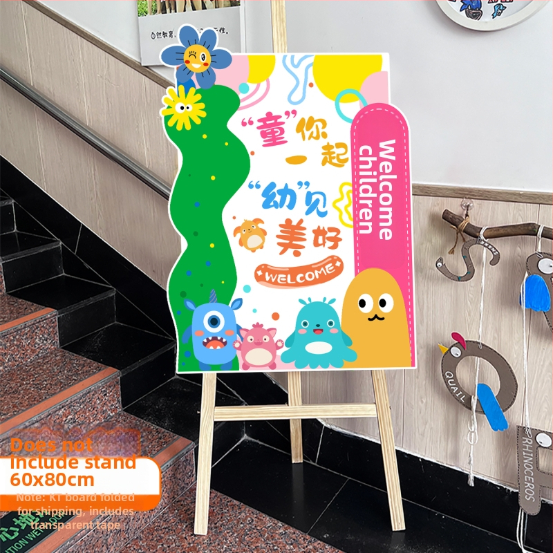 Tablica dobrodošlice za ulaz u vrtić - svilen cvjetovi, KT ploča, rekviziti za uređenje prostora