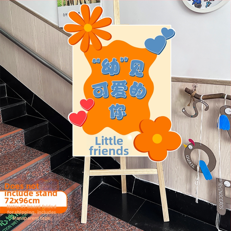 Tablica dobrodošlice za ulaz u vrtić - svilen cvjetovi, KT ploča, rekviziti za uređenje prostora