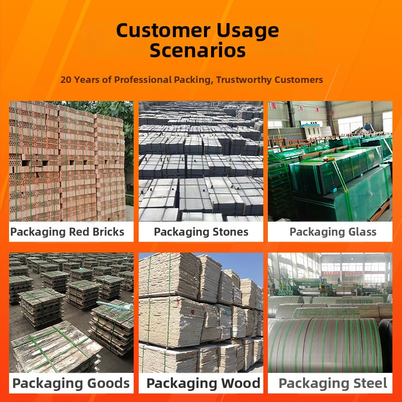 PET plastično-čelična traka za pakiranje, debljina 0,6–1,0 mm, napetost 420 kg, težina role 5–20 kg, topljiva traka za pakiranje