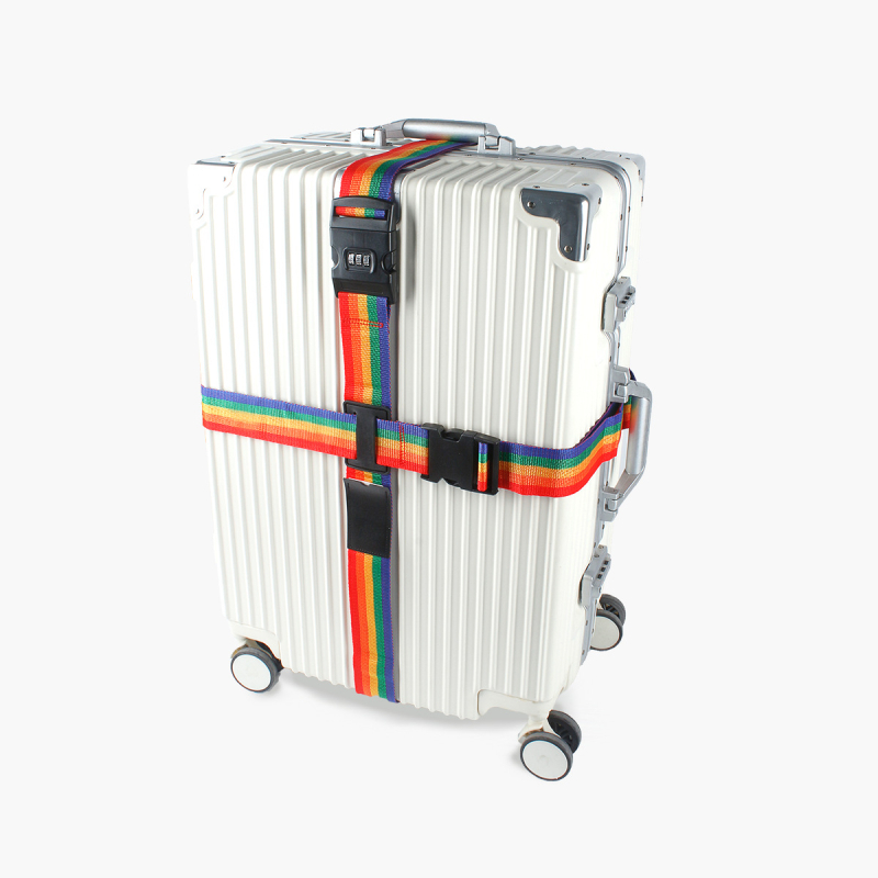 Keresztezett poggyászsín jelszavas zárakkal – nylonból készült csomagoló pánt