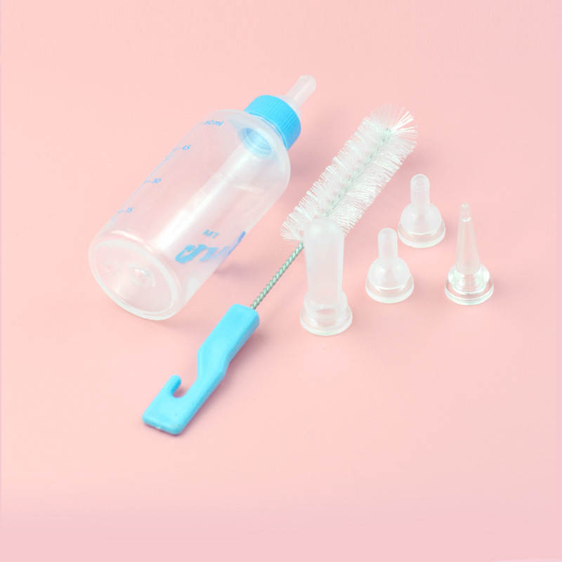 Set bočica za mačke s više bradavica, mekani bradovi, PP materijal, HP-4122 model, ručno hranjenje