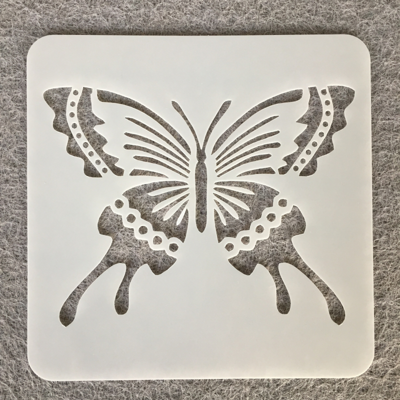 Дъска за рисуване – повторно използваема PET пластмасова дъска с мандала и пеперуда през прорези, помощник за детско рисуване