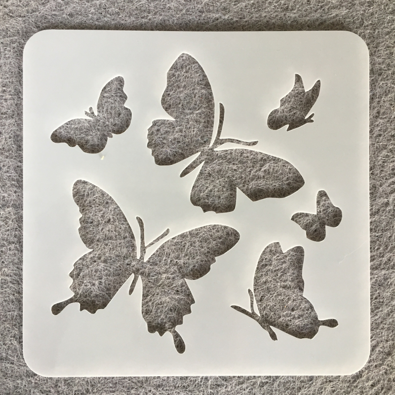 Дъска за рисуване – повторно използваема PET пластмасова дъска с мандала и пеперуда през прорези, помощник за детско рисуване