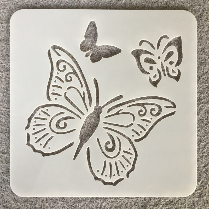 Дъска за рисуване – повторно използваема PET пластмасова дъска с мандала и пеперуда през прорези, помощник за детско рисуване