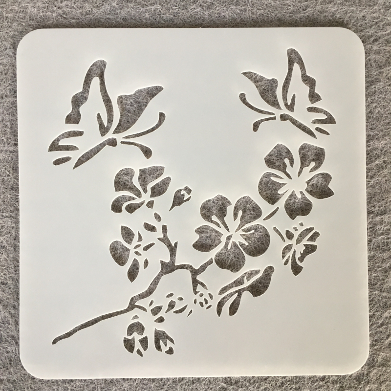 Дъска за рисуване – повторно използваема PET пластмасова дъска с мандала и пеперуда през прорези, помощник за детско рисуване