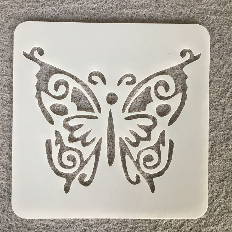 Дъска за рисуване – повторно използваема PET пластмасова дъска с мандала и пеперуда през прорези, помощник за детско рисуване