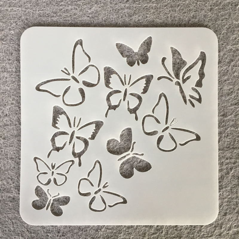 Дъска за рисуване – повторно използваема PET пластмасова дъска с мандала и пеперуда през прорези, помощник за детско рисуване