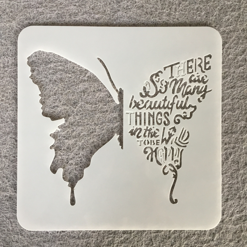 Дъска за рисуване – повторно използваема PET пластмасова дъска с мандала и пеперуда през прорези, помощник за детско рисуване