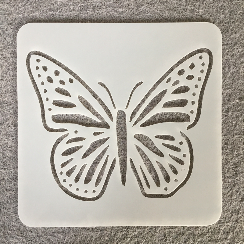 Дъска за рисуване – повторно използваема PET пластмасова дъска с мандала и пеперуда през прорези, помощник за детско рисуване