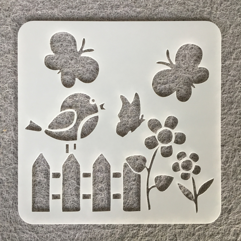 Дъска за рисуване – повторно използваема PET пластмасова дъска с мандала и пеперуда през прорези, помощник за детско рисуване