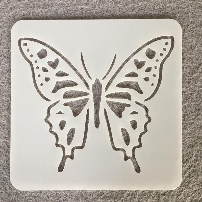 Дъска за рисуване – повторно използваема PET пластмасова дъска с мандала и пеперуда през прорези, помощник за детско рисуване