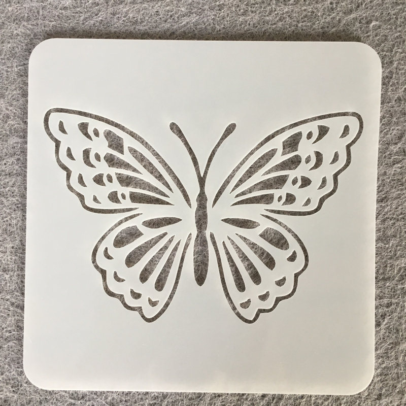 Дъска за рисуване – повторно използваема PET пластмасова дъска с мандала и пеперуда през прорези, помощник за детско рисуване