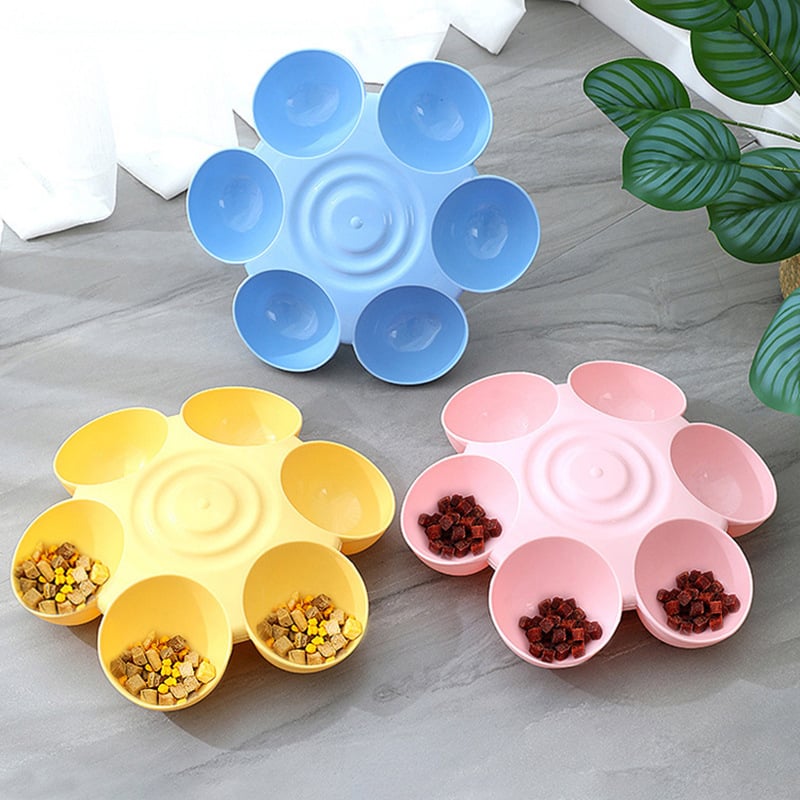 Višestruka posuda za prehranu kućnih ljubimaca, zdjela za mačke i pse, dvostruka zdjela s usisnom čašicom, plastična, kompletan set automatskog hranjenja, brend Rabbit morning, 40 komada u kutiji