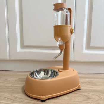 Dr. Pet automatski prilagodljivi dispenser za vodu za kućne ljubimce s visećim hranjenjem i integriranom zdjelicom – za pse i mačke, od plastike, s tri čelične kuglice za suhoću usta